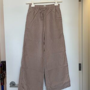 Wilfred Wide-Leg linen Drawstring Pants in Dusty Mauve